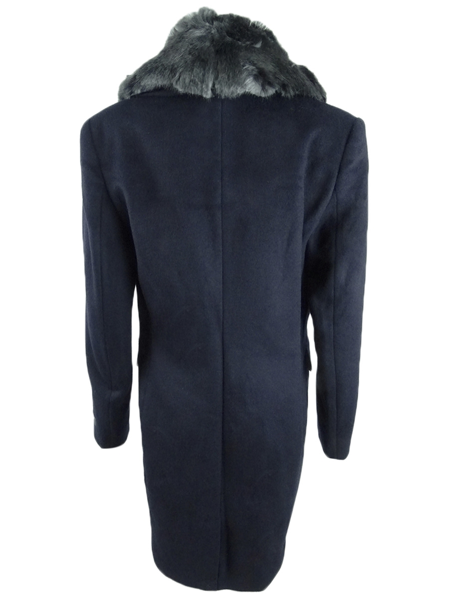 DKNY Women's Single-Breasted Faux-Fur Shawl Collar Coat | eBay